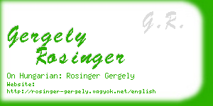 gergely rosinger business card